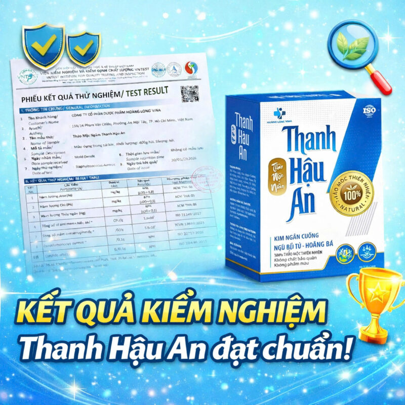 Kết quả kiểm nghiệm Thanh Hậu An đạt chuẩn