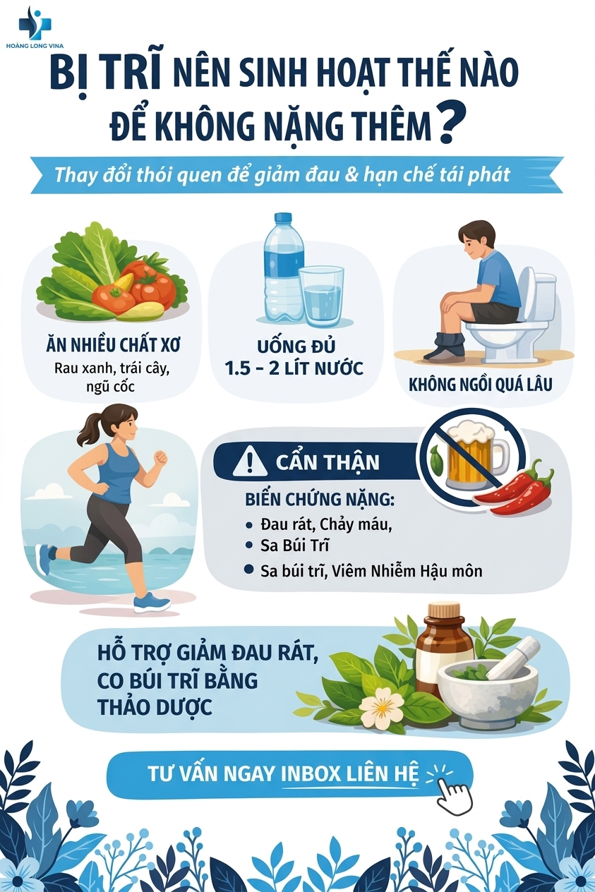Chữa bệnh trĩ - Nên sinh hoạt thế nào để không nặng thêm