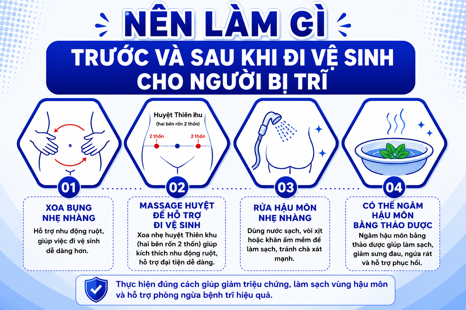 Nên làm gì trước và sau khi đi vệ sinh cho người bị trĩ