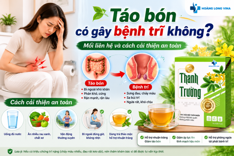 Táo bón có gây bệnh trĩ không? Mối liên hệ và cách cải thiện an toàn