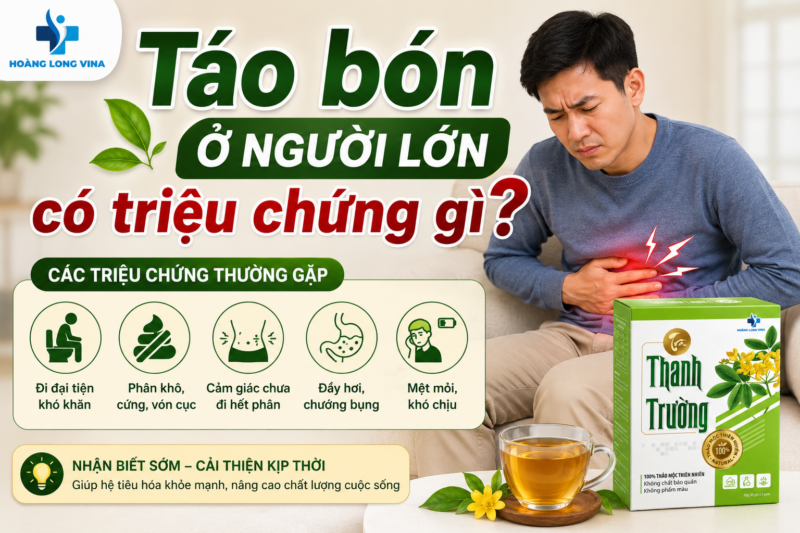 Táo bón ở người lớn có triệu chứng gì?