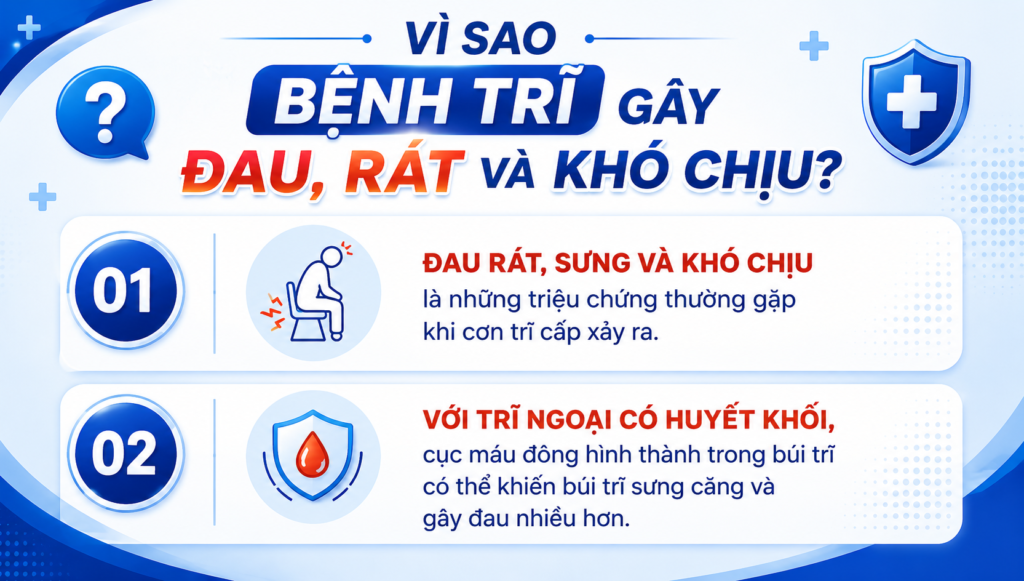 Vì sao bệnh trĩ gây đau, rát và khó chịu?
