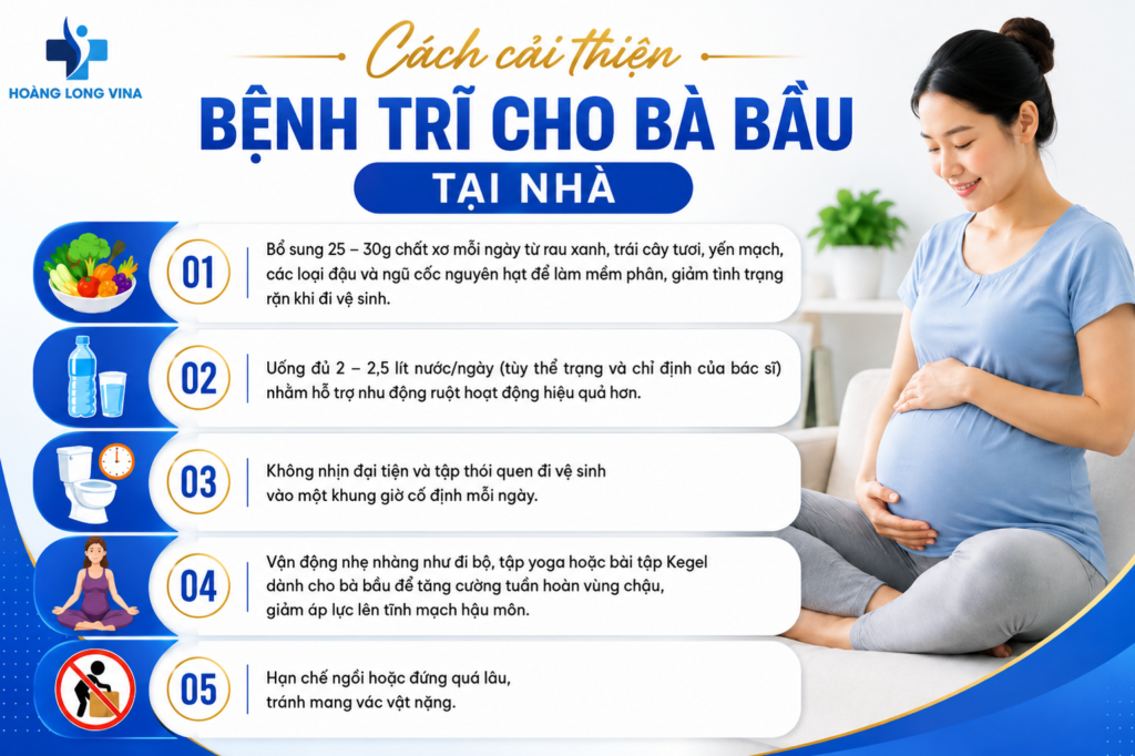 Cách cải thiện bệnh trĩ cho bà bầu tại nhà