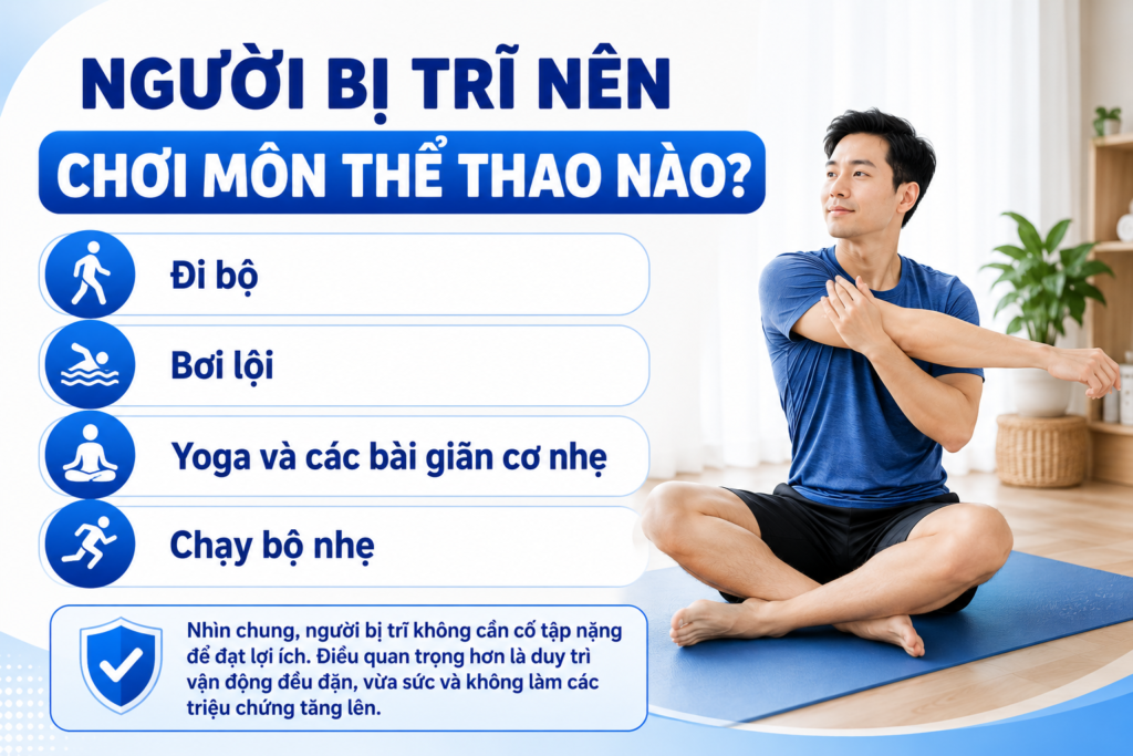 Người bị trĩ nên chơi môn thể thao nào?