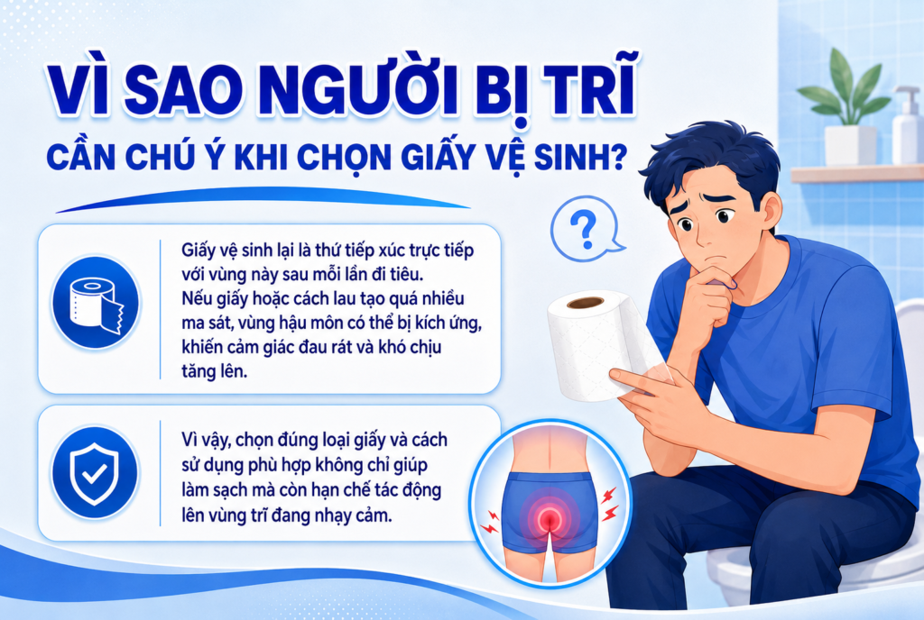 Vì sao người bị trĩ cần chú ý khi chọn giấy vệ sinh?