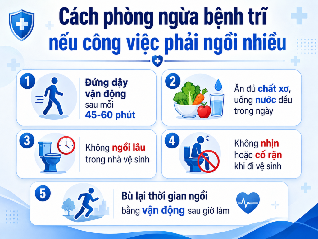 Cách phòng ngừa bệnh trĩ nếu công việc phải ngồi nhiều