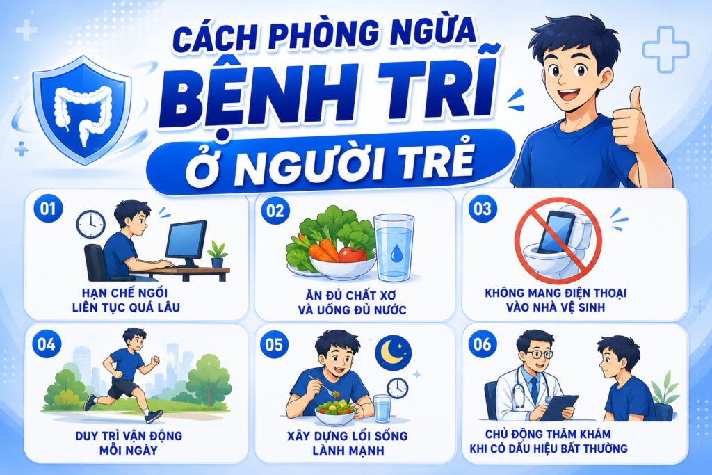 Cách phòng ngừa bệnh trĩ ở người trẻ
