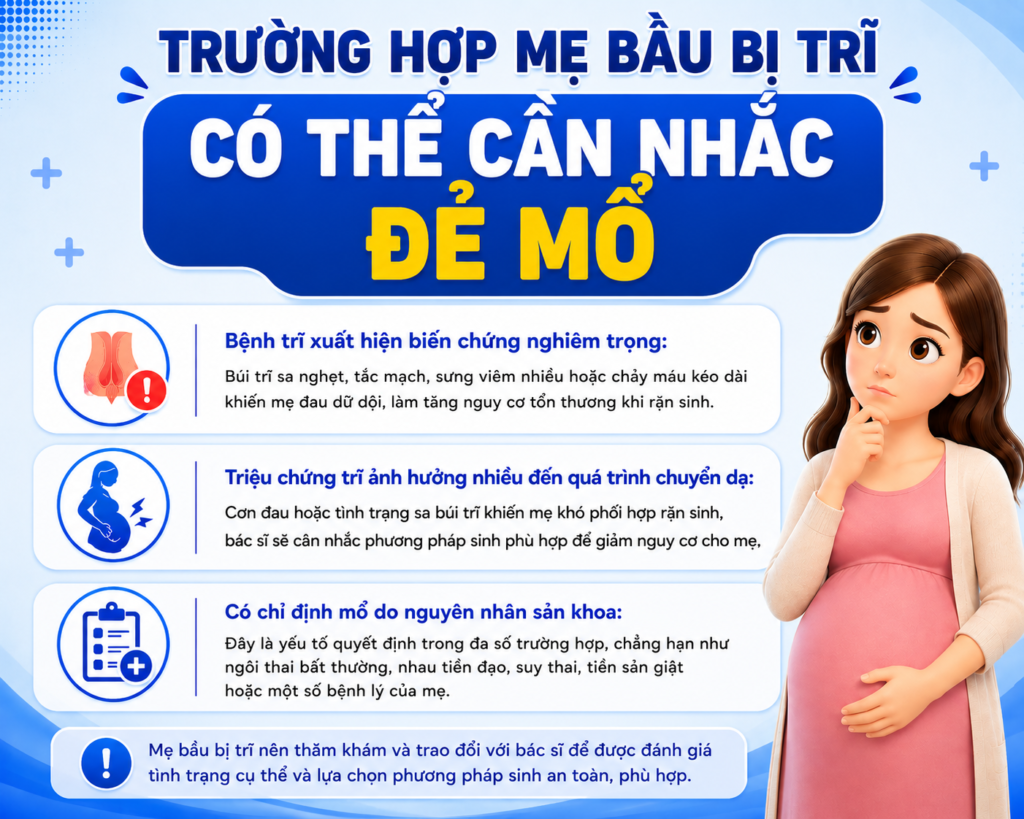 Các trường hợp mẹ có thể cân nhắc đẻ mổ