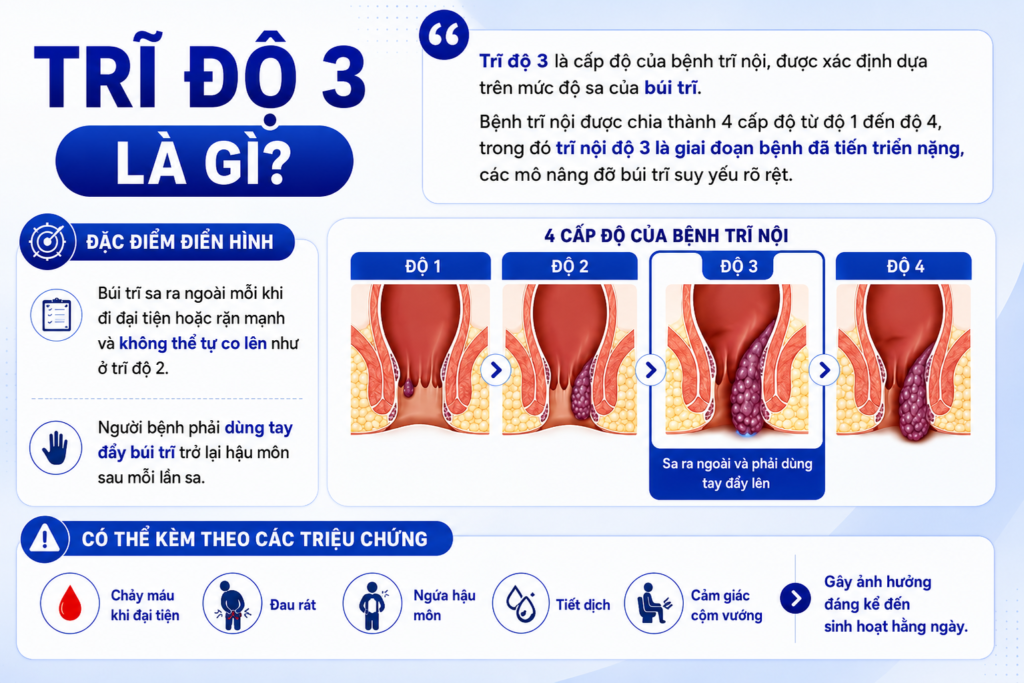 Trĩ nội độ 3 là gì?