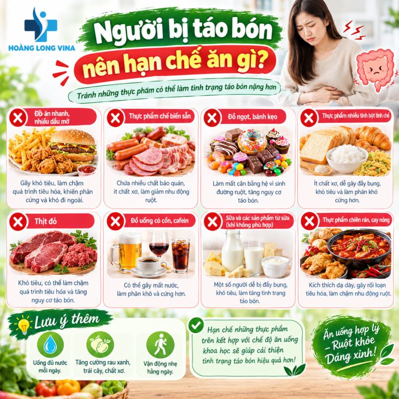 Người bị táo bón nên hạn chế ăn gì?