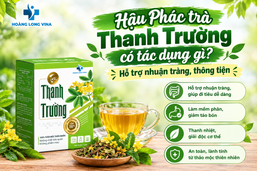 Hậu Phác trà Thanh Trường có tác dụng gì? Hỗ trợ nhuận tràng, thông tiện 