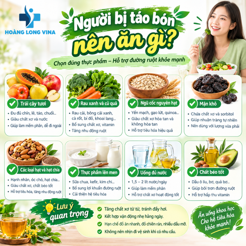 Người bị táo bón nên ăn gì?