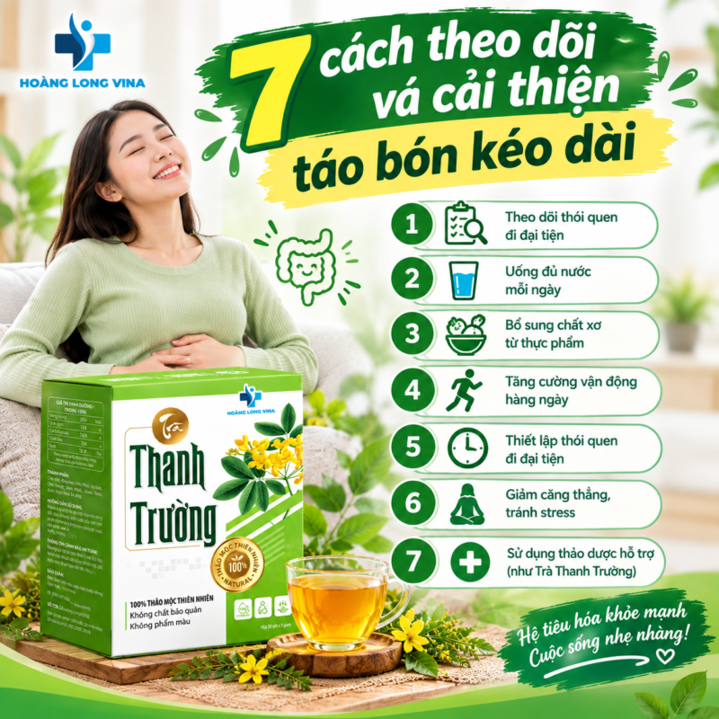 7 cách theo dõi và cải thiện táo bón kéo dài
