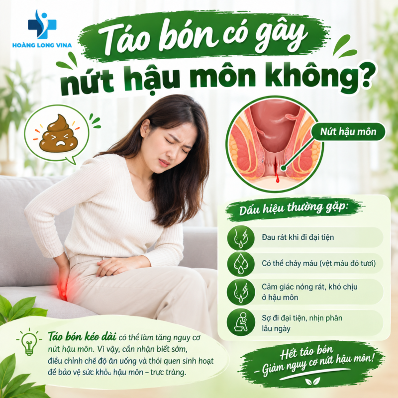 Táo bón có gây nứt hậu môn không?