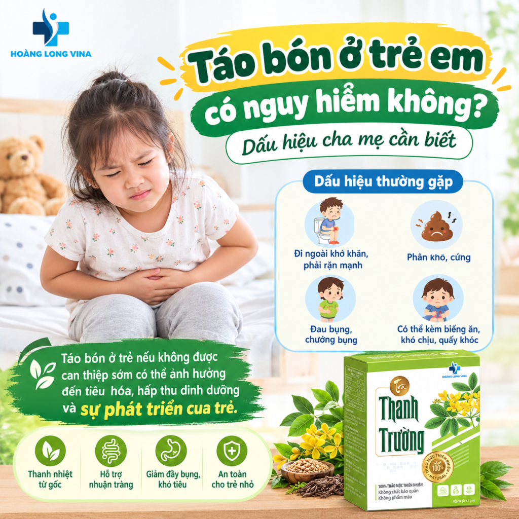 Táo bón ở trẻ em có nguy hiểm không? Dấu hiệu cha mẹ cần biết 