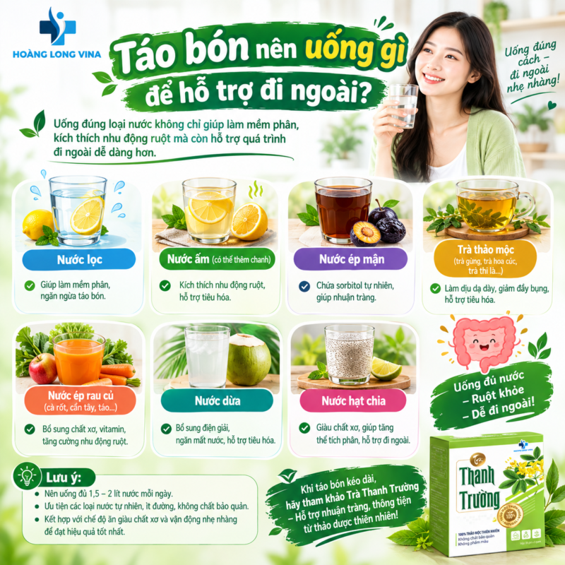 Táo bón nên uống gì để hỗ trợ đi ngoài?