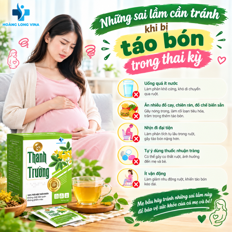 Những sai lầm cần tránh khi bị táo bón trong thai kỳ
