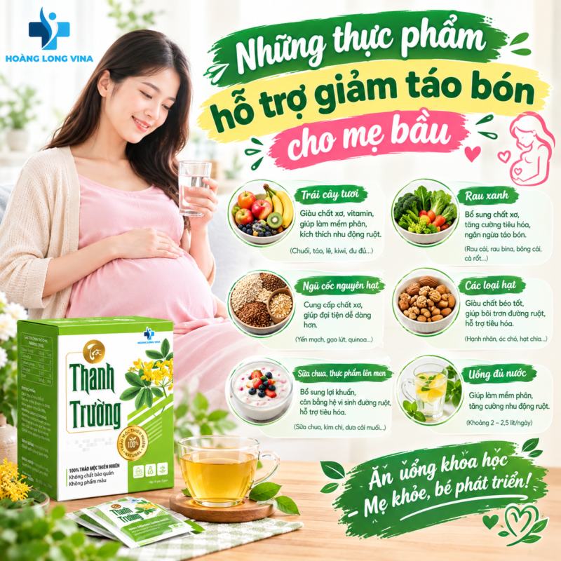 Những thực phẩm hỗ trợ giảm táo bón cho mẹ bầu