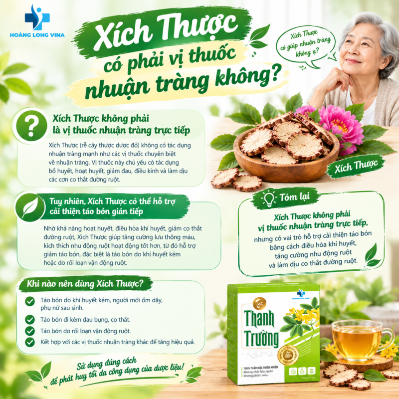 Xích Thược có phải vị thuốc nhuận tràng không?