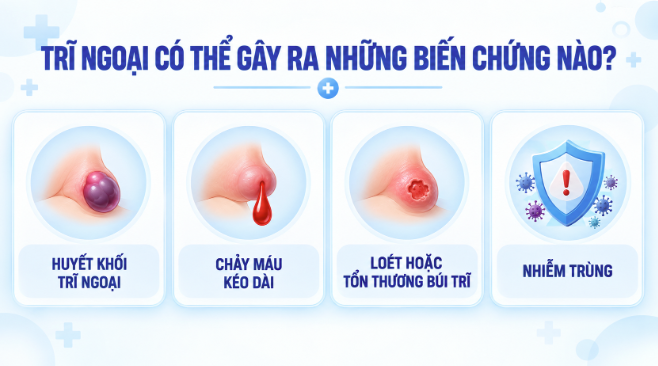 Trĩ ngoại có thể gây ra những biến chứng nào?