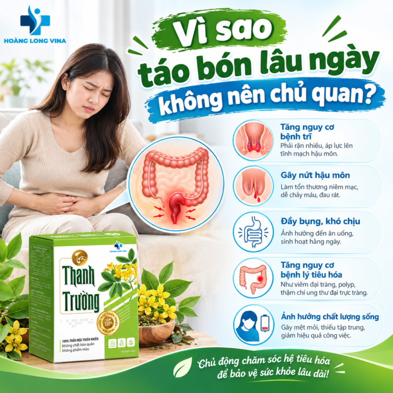 Vì sao táo bón lâu ngày không nên chủ quan?
