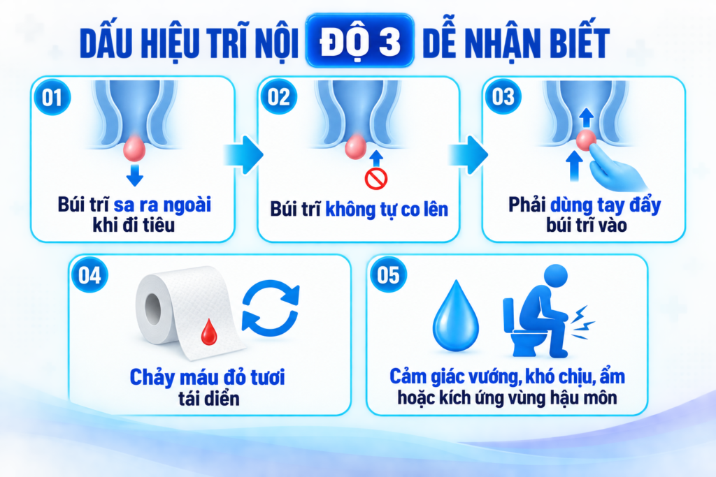 Dấu hiệu trĩ nội độ 3 dễ nhận biết