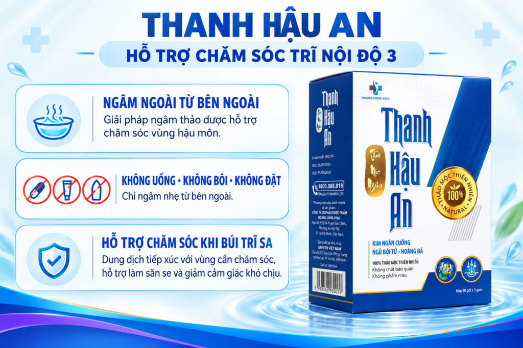 Thanh Hậu An - hỗ trợ chăm sóc trĩ nội độ 3