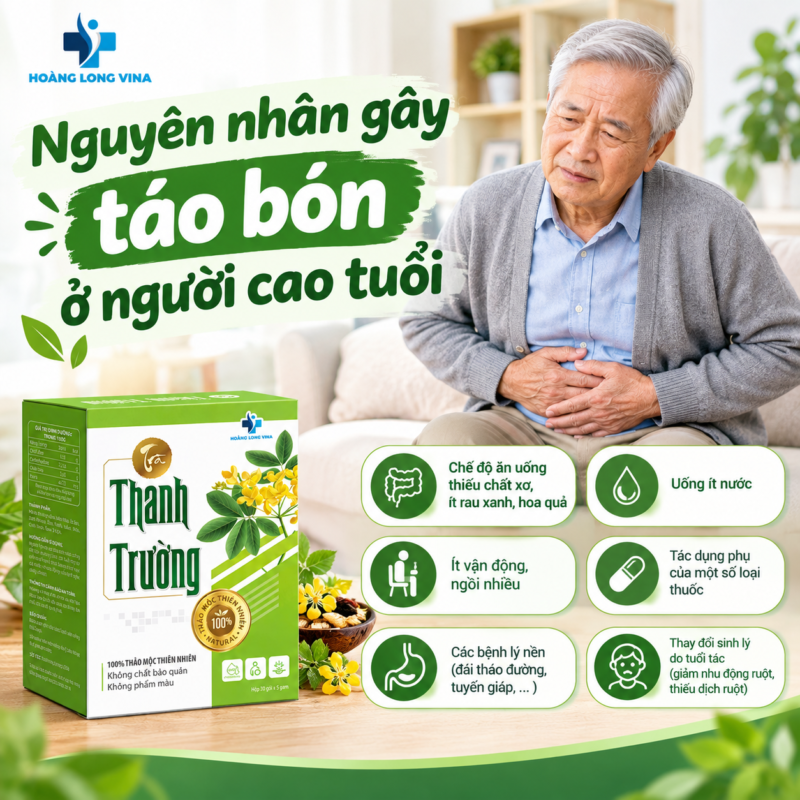 Nguyên nhân gây táo bón ở người cao tuổi