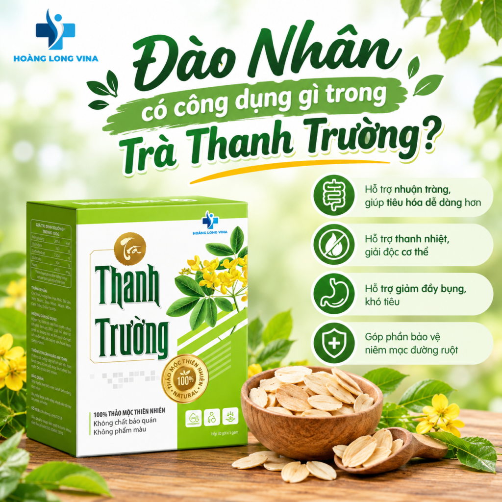 Đào Nhân có công dụng gì trong Trà Thanh Trường?
