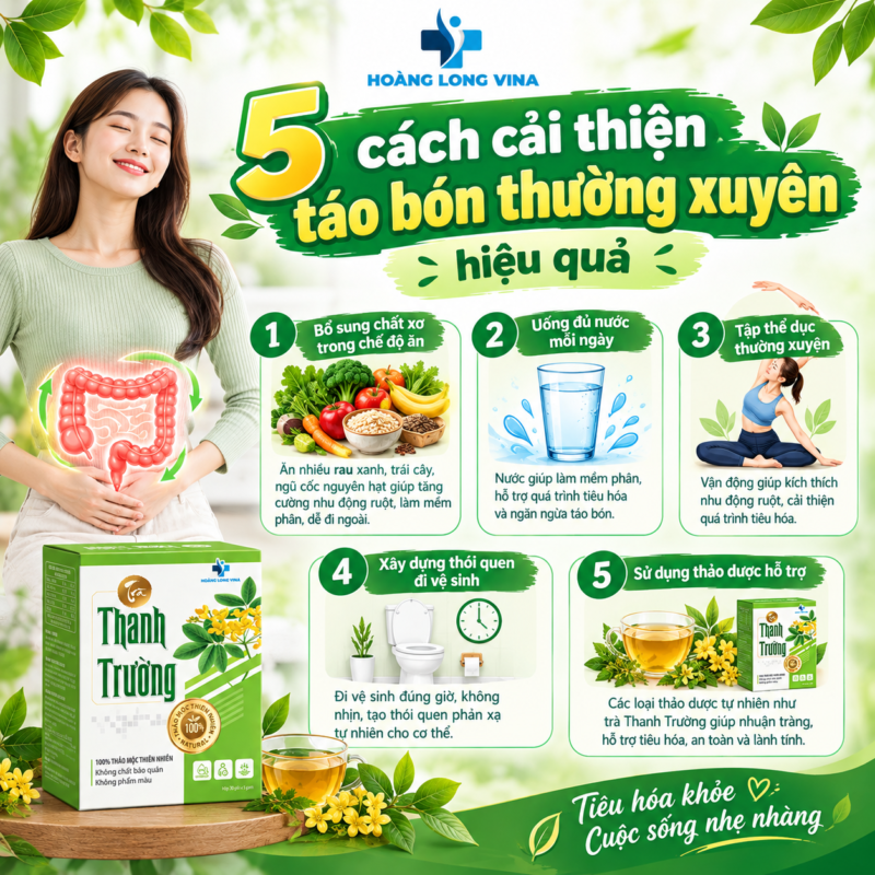 5 cách cải thiện táo bón thường xuyên hiệu quả