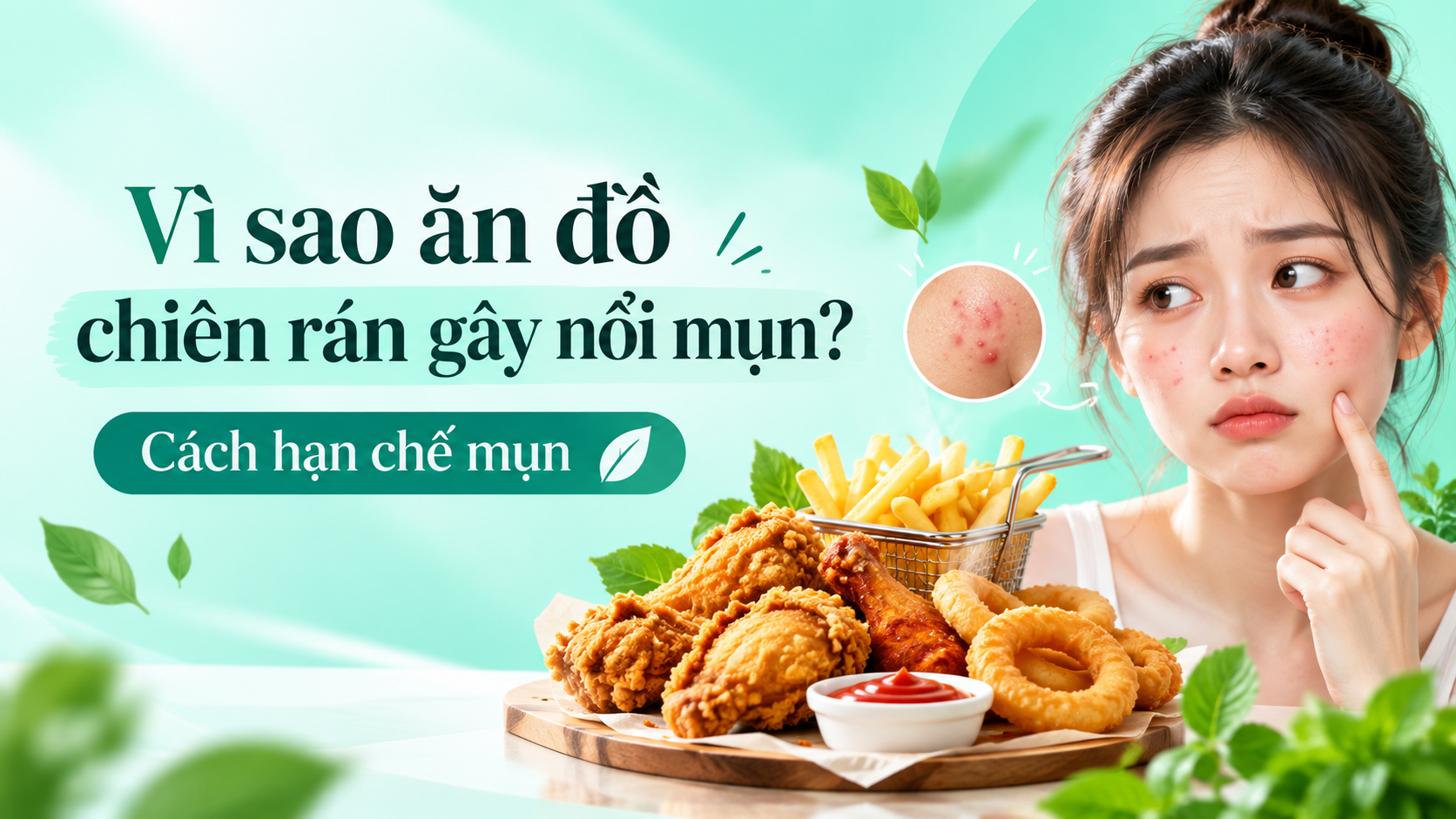 Vì sao ăn đồ chiên rán gây nổi mụn? Cách hạn chế mụn