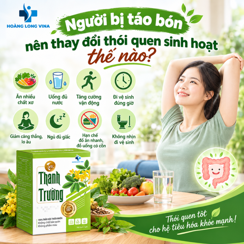 Người bị táo bón nên thay đổi thói quen sinh hoạt thế nào?