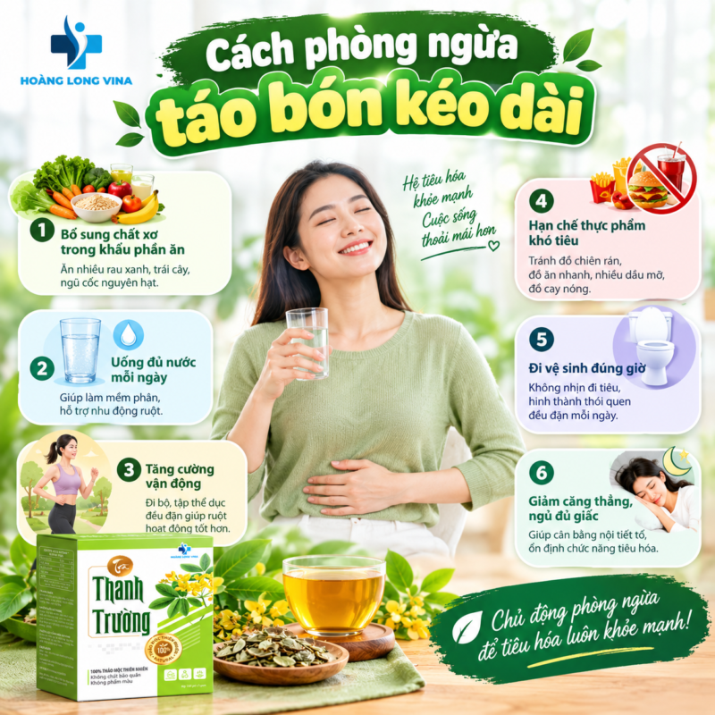 Cách phòng ngừa táo bón kéo dài