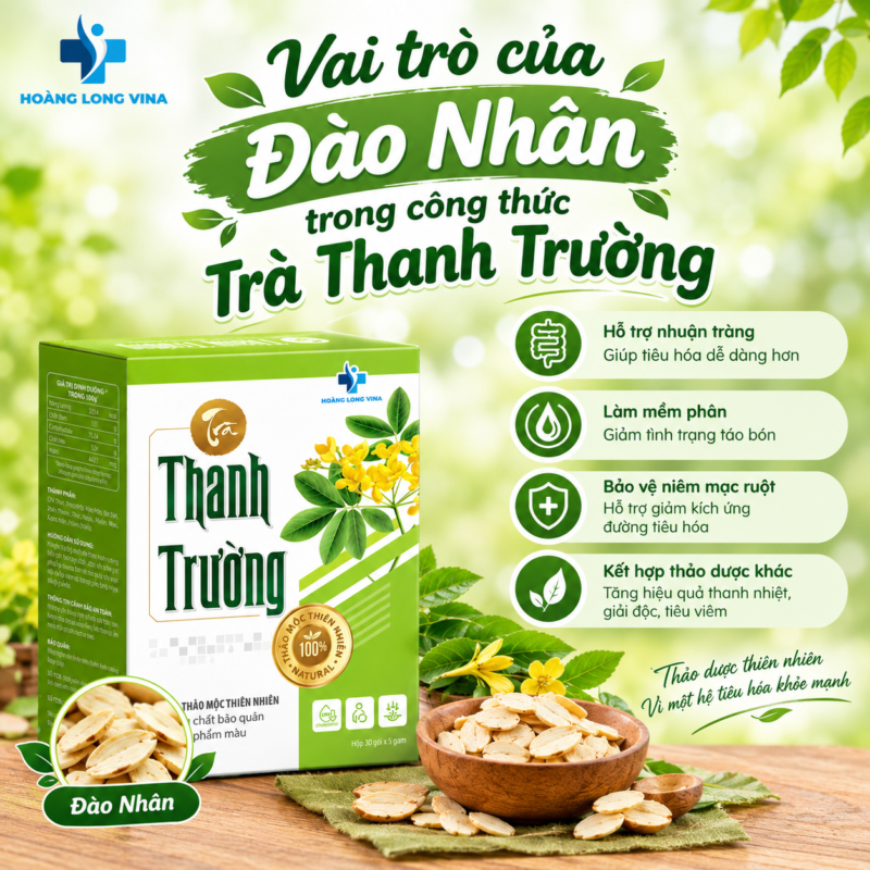 Vai trò của Đào Nhân trong công thức Trà Thanh Trường