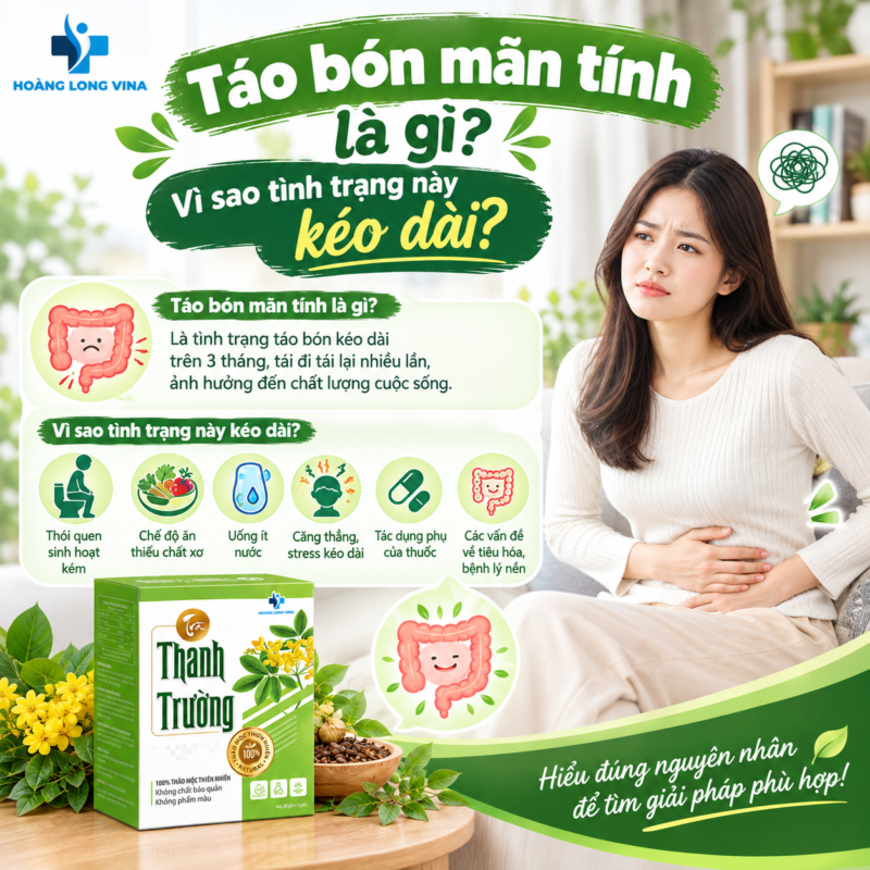 Táo bón mãn tính là gì? Vì sao tình trạng này kéo dài?