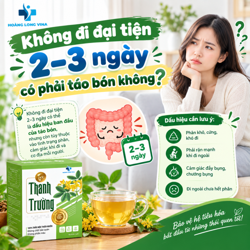 Không đi đại tiện 2–3 ngày có phải táo bón không?